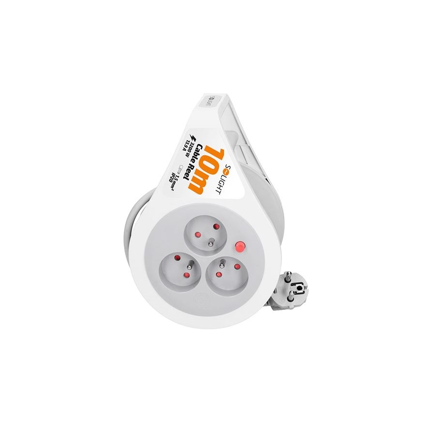 Enrouleur de câble 3 prises 10 m