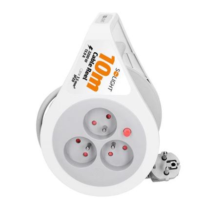 Verlengsnoer op haspel, 3-voudig, 10 m