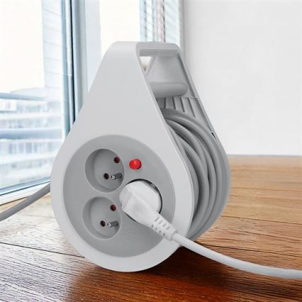 Verlengsnoer op haspel met 3 stopcontacten, 10 m