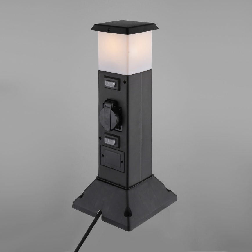 Lampe extérieure avec 2 prises 1xE14/15W/230V IP44 noir