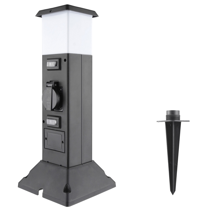 Lampe extérieure avec 2 prises 1xE14/15W/230V IP44 noir