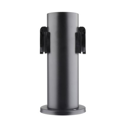 Buitenstopcontactpaal 2-voudig 230V IP44 zwart rond