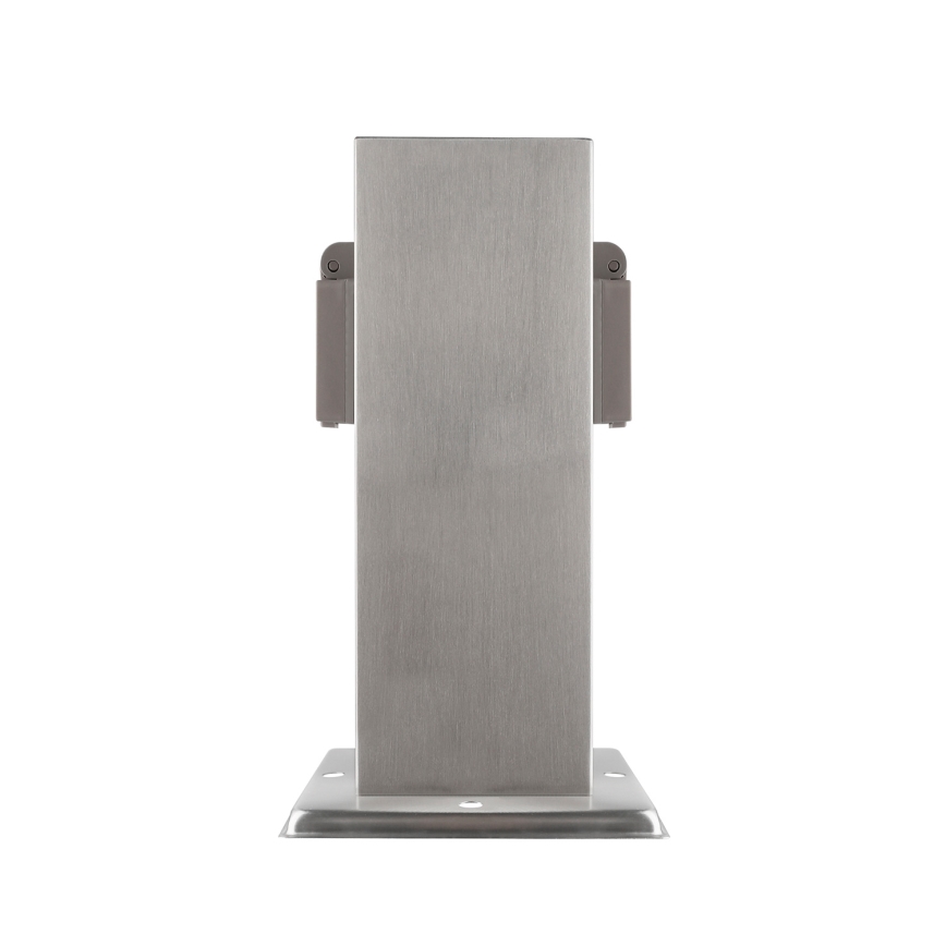Borne prises électriques extérieure 2Z 230V IP44 chrome mat angulaire