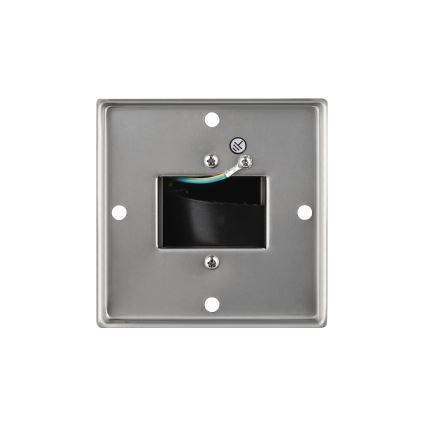 Buitenstopcontactpaal 2-voudig 230V IP44 mat chroom vierkant