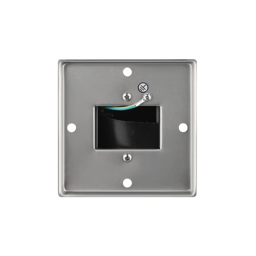 Buitenstopcontactpaal 2-voudig 230V IP44 mat chroom vierkant