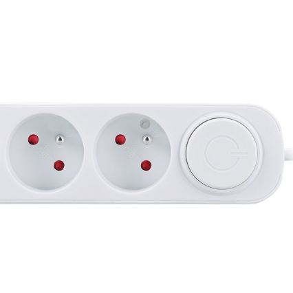Multiprise 3 prises avec interrupteur et ports USB‑A et USB‑C, câble 2 m