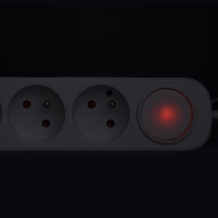 Verlengsnoer 5 m met schakelaar, 3 stopcontacten en USB‑A/USB‑C oplaadpoorten