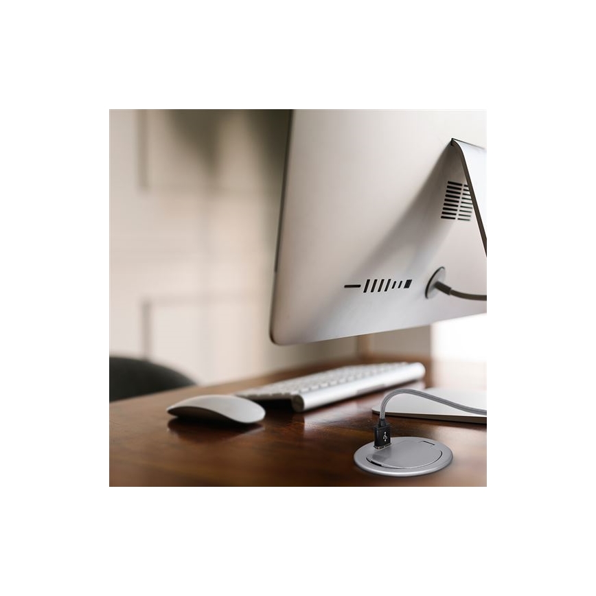 Inbouw USB stopcontact met deksel 230V