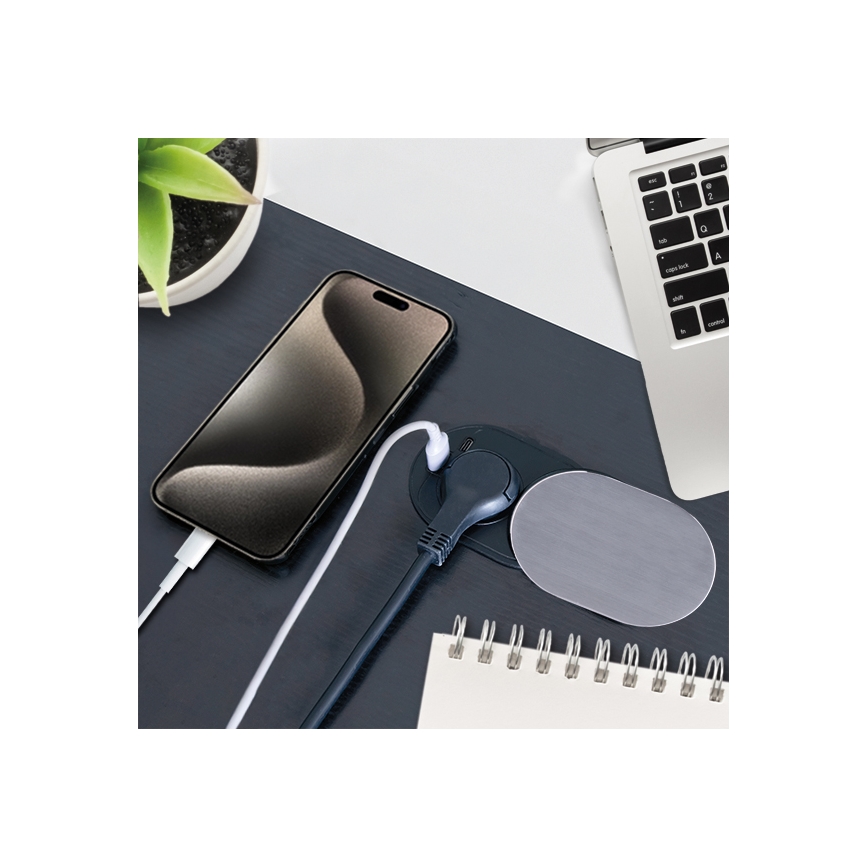 Prise encastrée 1Z + USB A+C