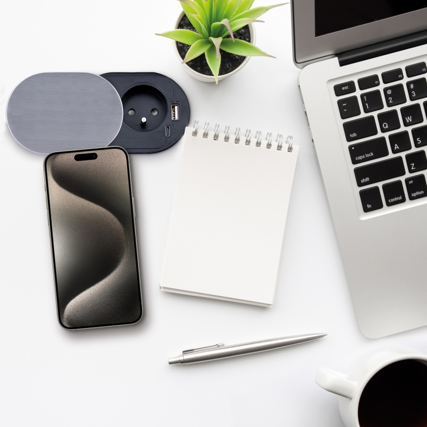 Prise encastrée 1Z + USB A+C