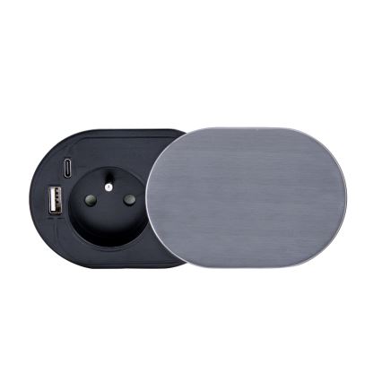 Prise encastrée 1Z + USB A+C