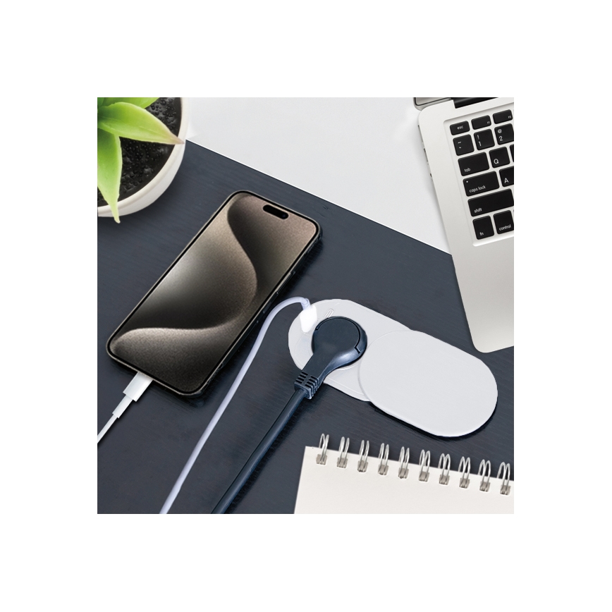 Inbouwstopcontact 20W 1x + USB-A en USB-C wit