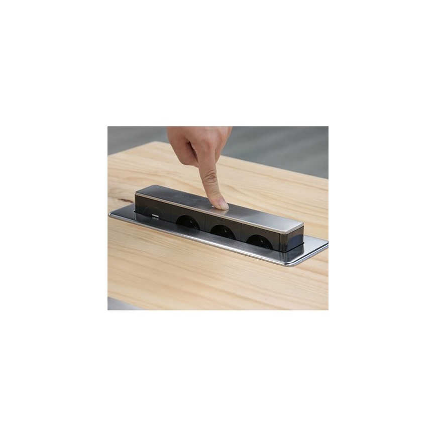 Pop-up stekkerdoos voor het bureaublad 3x230V