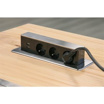 Pop-up stekkerdoos voor het bureaublad 3x230V