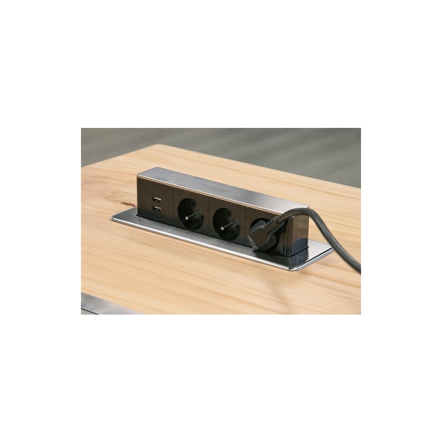 Pop-up stekkerdoos voor het bureaublad 3x230V