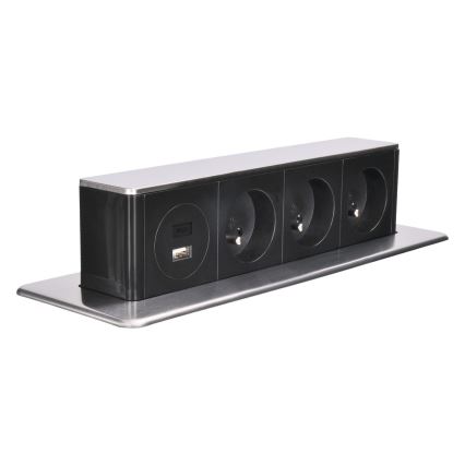 Stopcontactzuil voor tafelblad 3x230V + USB-A + USB-C