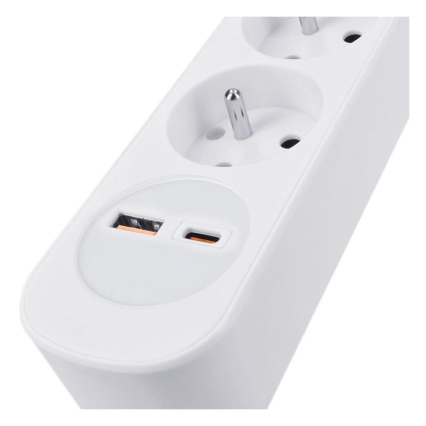 Multiprise 5 prises avec interrupteur et ports de charge USB-A et USB-C, câble 3 m