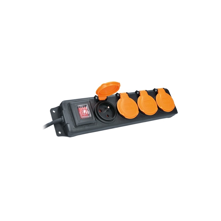 Multiprise avec interrupteur 4Z 3m IP44