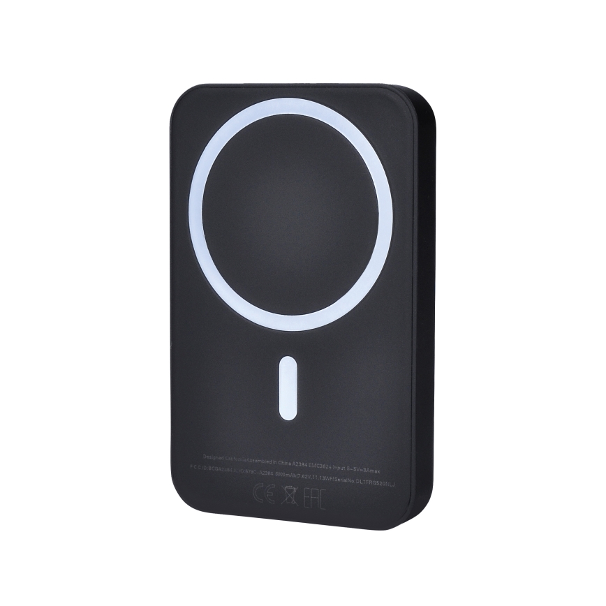 Powerbank 5000 mAh Magsafe zwart
