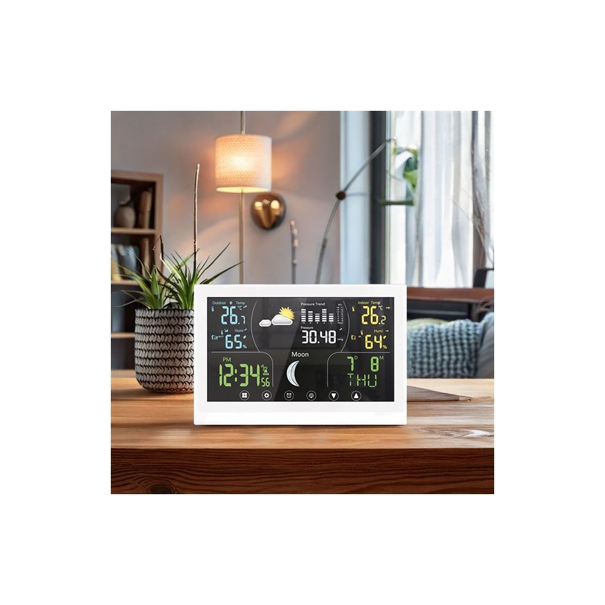 Weerstation met kleurendisplay, 5V/2xAAA, wit