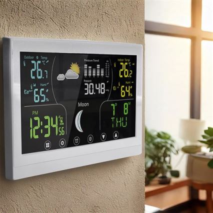 Weerstation met kleurendisplay, 5V/2xAAA, wit