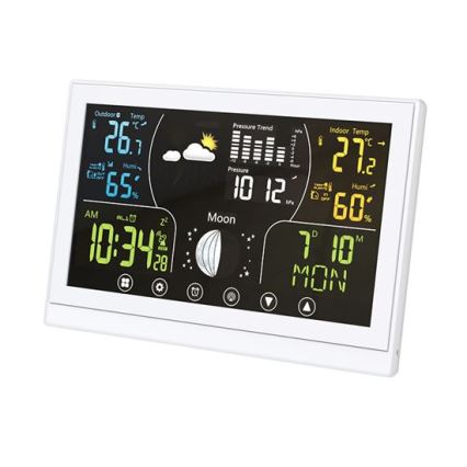 Weerstation met kleurendisplay, 5V/2xAAA, wit