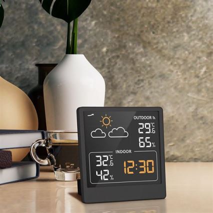 Thermomètre numérique 5V/2xAAA + 2xAAA noir