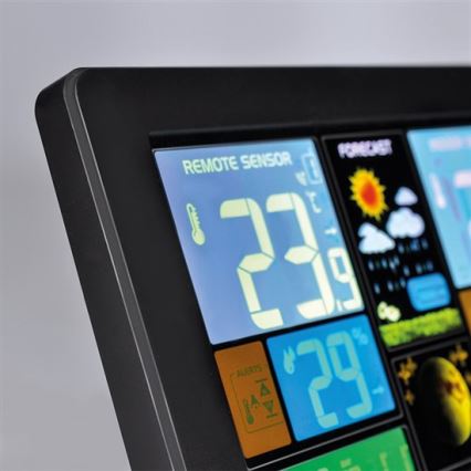 Weerstation met LCD scherm USB 5V/2xAAA + 2xAAA opladen zwart