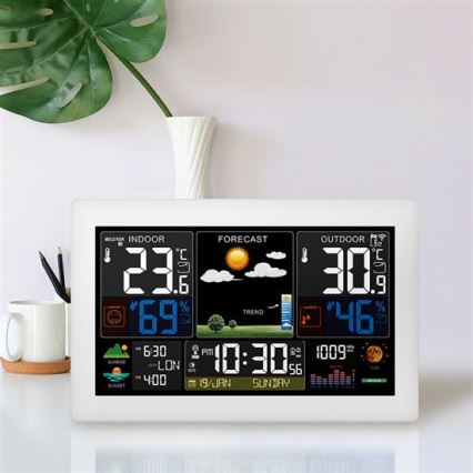 Station météo avec écran LCD couleur 5V/2xAA + 2xAA