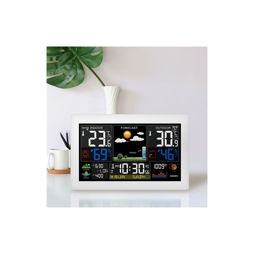 Station météo avec écran LCD couleur 5V/2xAA + 2xAA