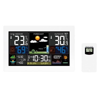 Station météo avec écran LCD couleur 5V/2xAA + 2xAA