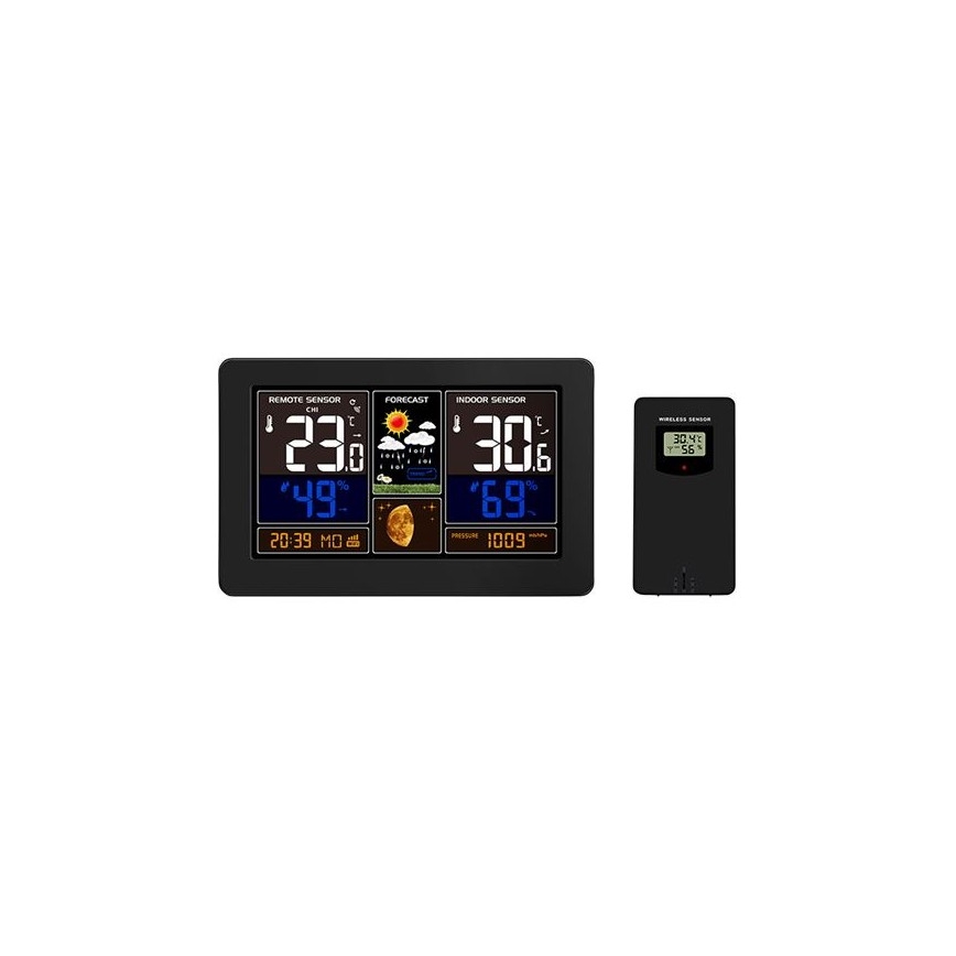 Station météo avec écran LCD couleur 2xAA/5V + 2xAA Wi-Fi Tuya