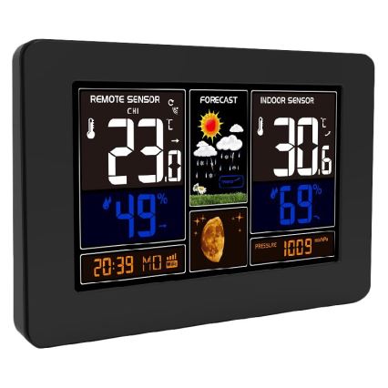 Station météo avec écran LCD couleur 2xAA/5V + 2xAA Wi-Fi Tuya