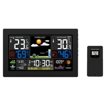 Station météo avec écran LCD couleur 230V/2xAA + 2xAA