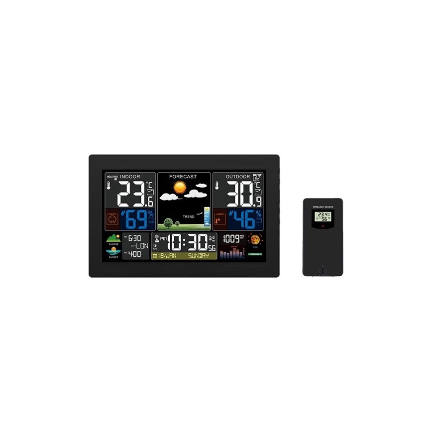 Weerstation met kleuren LCD-scherm 230V/2xAA + 2xAA
