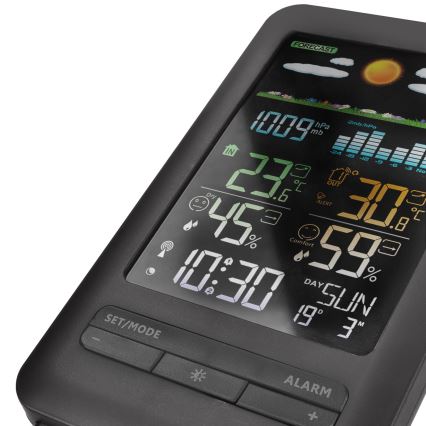 Station météo avec écran LCD 2xAA + 2xAA noir