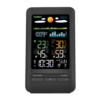 Station météo avec écran LCD 2xAA + 2xAA noir