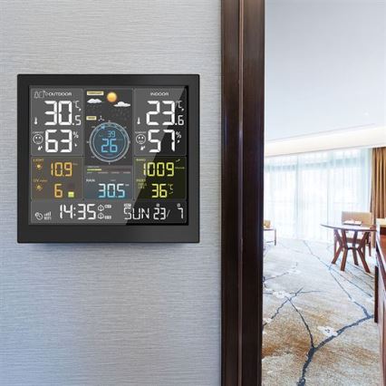 Professioneel weerstation met LCD-display, 5V/2xAA + 3xAAA, Wi‑Fi