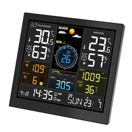 Professioneel weerstation met LCD-display, 5V/2xAA + 3xAAA, Wi‑Fi