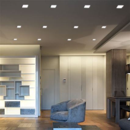 Plafonnier encastré LED/18W/230V 3000/4000/6000K 22,5x22,5 cm blanc