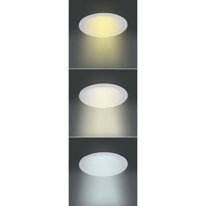 LED-inbouwarmatuur 24 W, 230 V, 3000/4000/6000 K, Ø 30 cm, wit