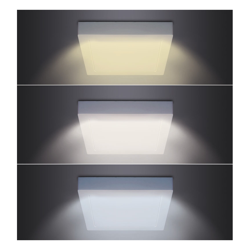Plafonnier LED/18W/230V 3000/4000/6000K 22,5x22,5 cm blanc