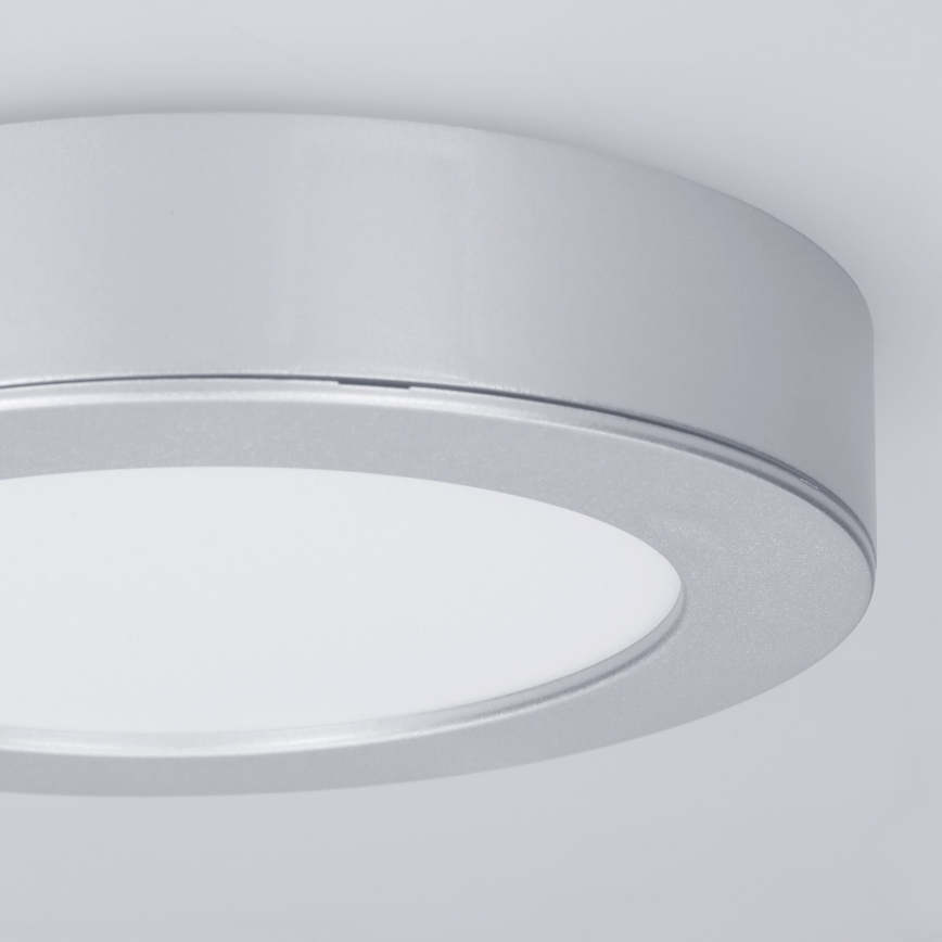 Panneau LED 2 en 1 en saillie/encastré 12W/230V 3000/4000/6000K Ø17cm IP54 argenté