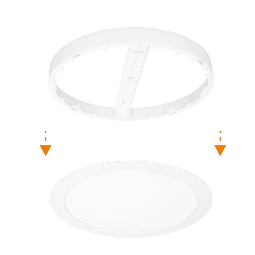 Plafonnier LED 2 en 1 (en saillie/encastré) 18W/230V 3000/4000/6000K Ø 22,5 cm IP54 blanc