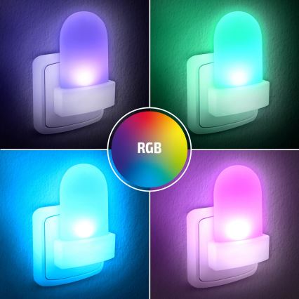 LED RGB Oriëntatie stopcontact verlichting met een sensor LED/0.5W/230V