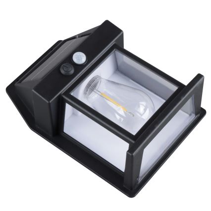 Dimbare LED-zonnelantaarn met sensor, 3,7V, IP44, 1200 mAh