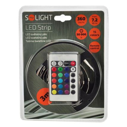 Solight WM55 - LED Strip met afstandsbediening 7,2W / 12V 3m