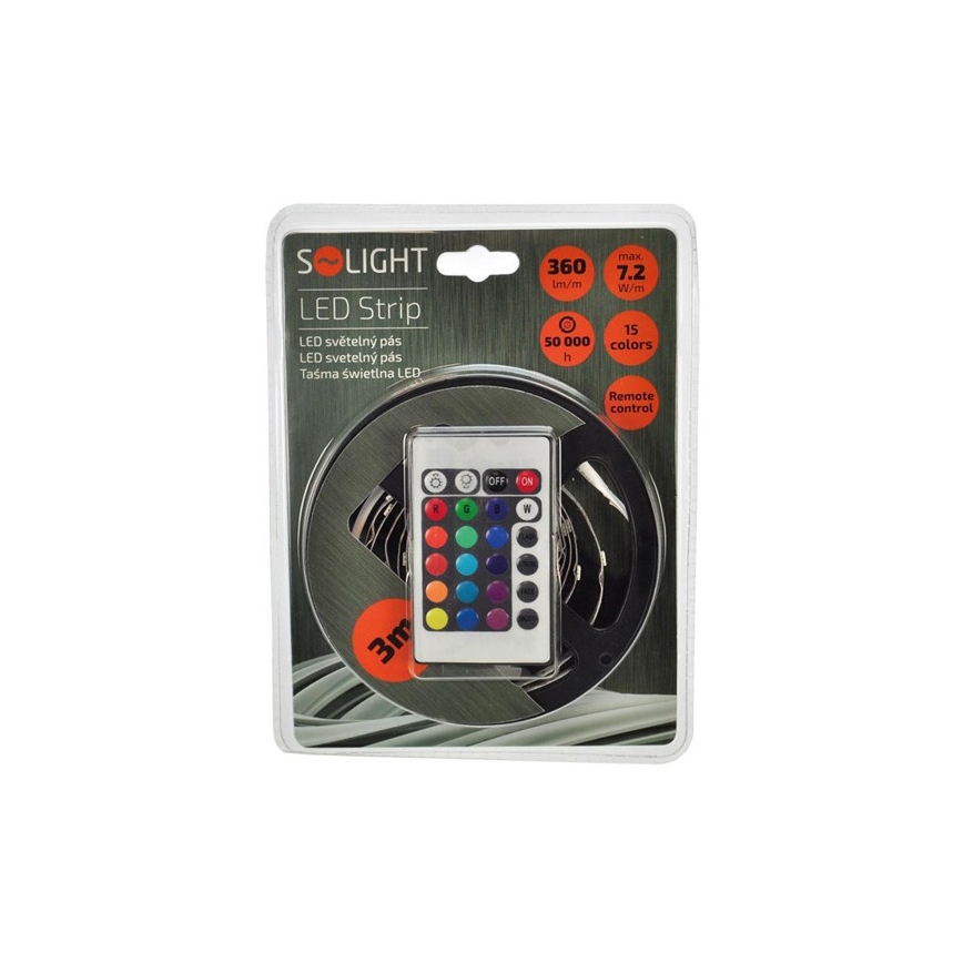 Solight WM55 - LED Strip met afstandsbediening 7,2W / 12V 3m