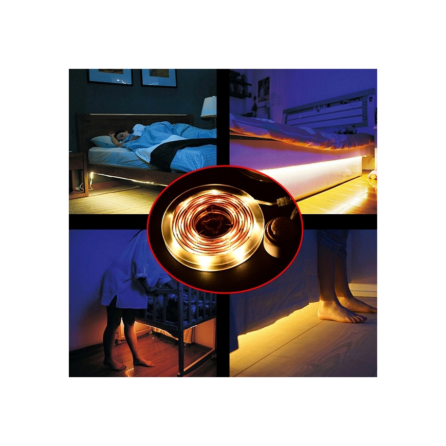 LED Strip met sensor 4xAAA 3000K 1m