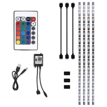 LED RGB Dimbare strip voor TV LED/6W/5V Wi-Fi Tuya + afstandsbediening